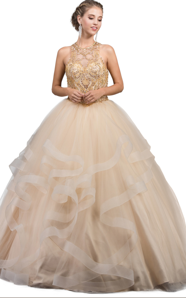 Quinceanera, sweet 16, engagement ball gown dress 